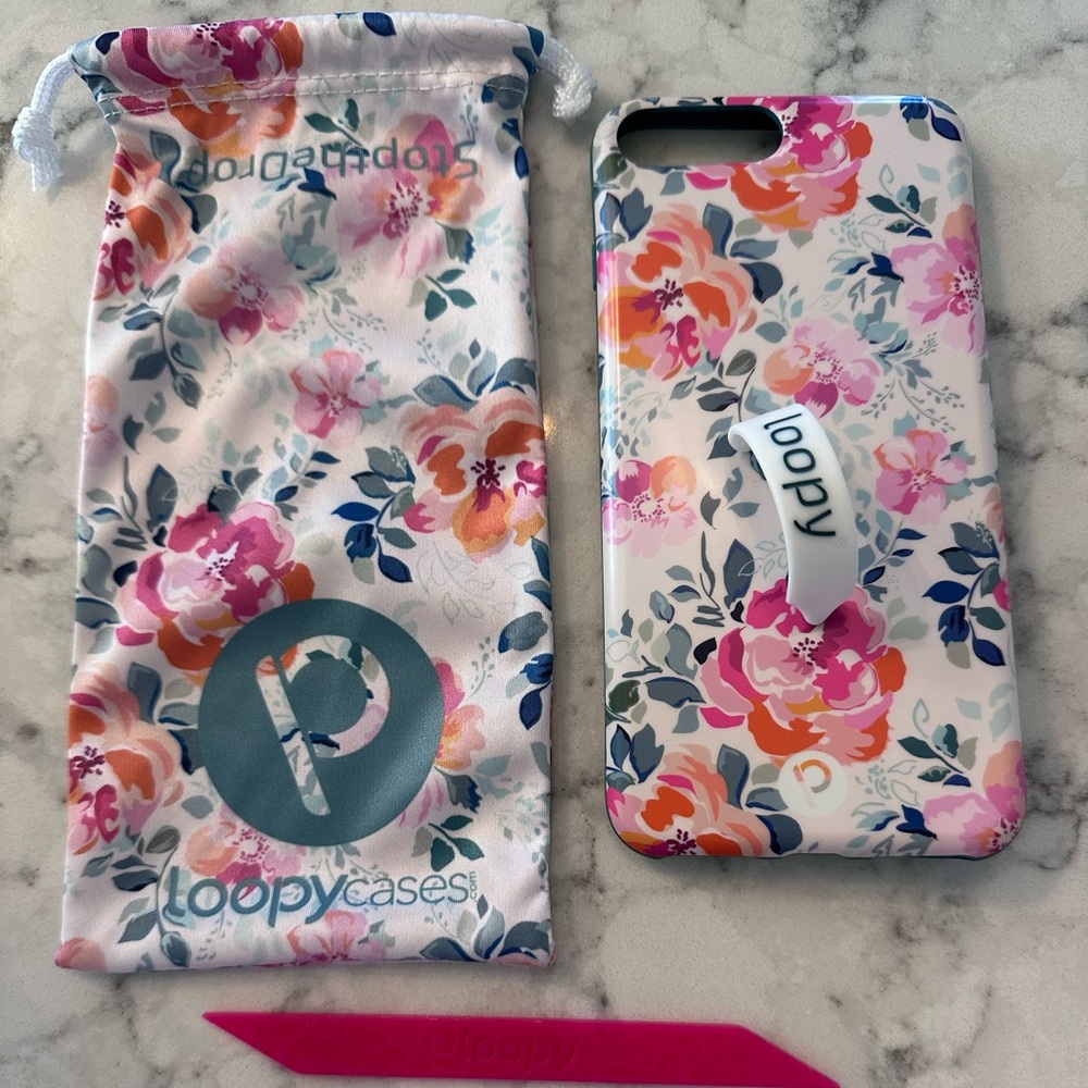 Loopy Case For IPhone 6 Plus, 7 Plus or 8 Plus in Gardenia Floral Pattern